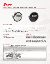 Thumbnail of document Data Sheet - DM-2000 Differential Pressure Transmitter